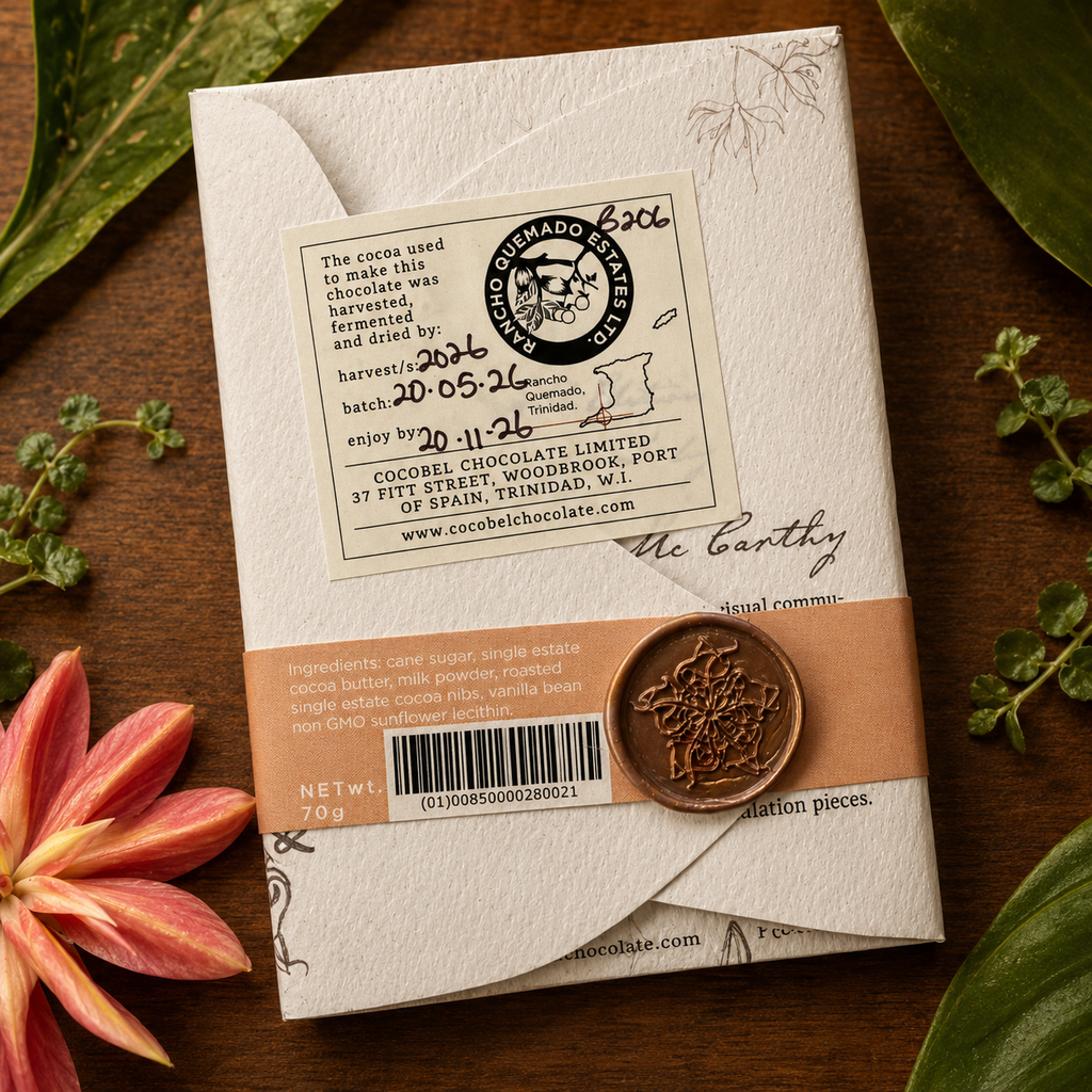 Crème Creole White Chocolate with Roasted Cocoa Nibs | Single-Estate Trinidad Chocolate