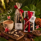 Sorrel Swirl Chocolate Bark | Spiced White & 65% Dark Chocolate with Candied Sorrel | Trinidad Artisan Chocolate