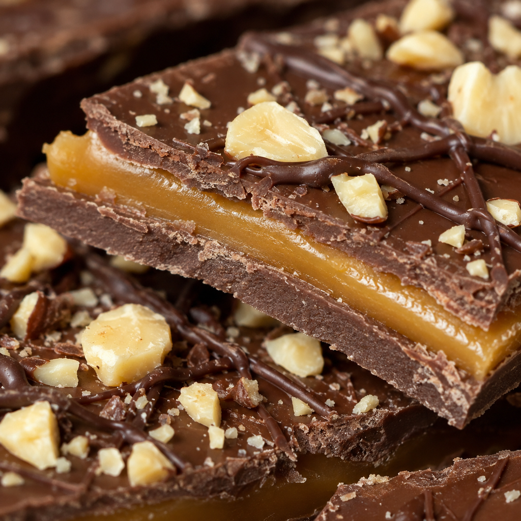 Hazelnut Coffee Toffee | Milk Chocolate Coffee Butter Toffee with Toasted Hazelnuts | Artisan Trinidad Confection