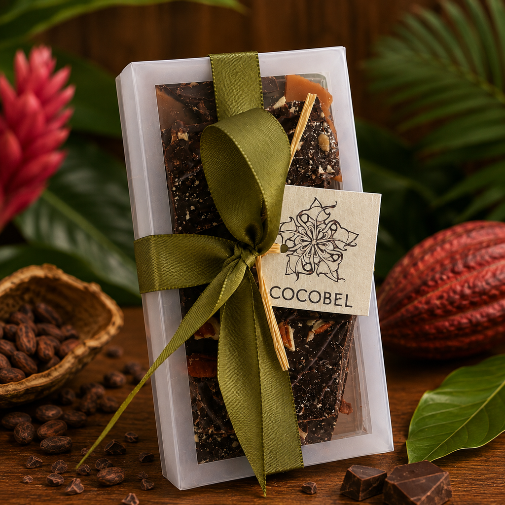 Pecan Toffee Crunch | 65% Dark Chocolate Butter Toffee with Toasted Pecans | Artisan Trinidad Confection