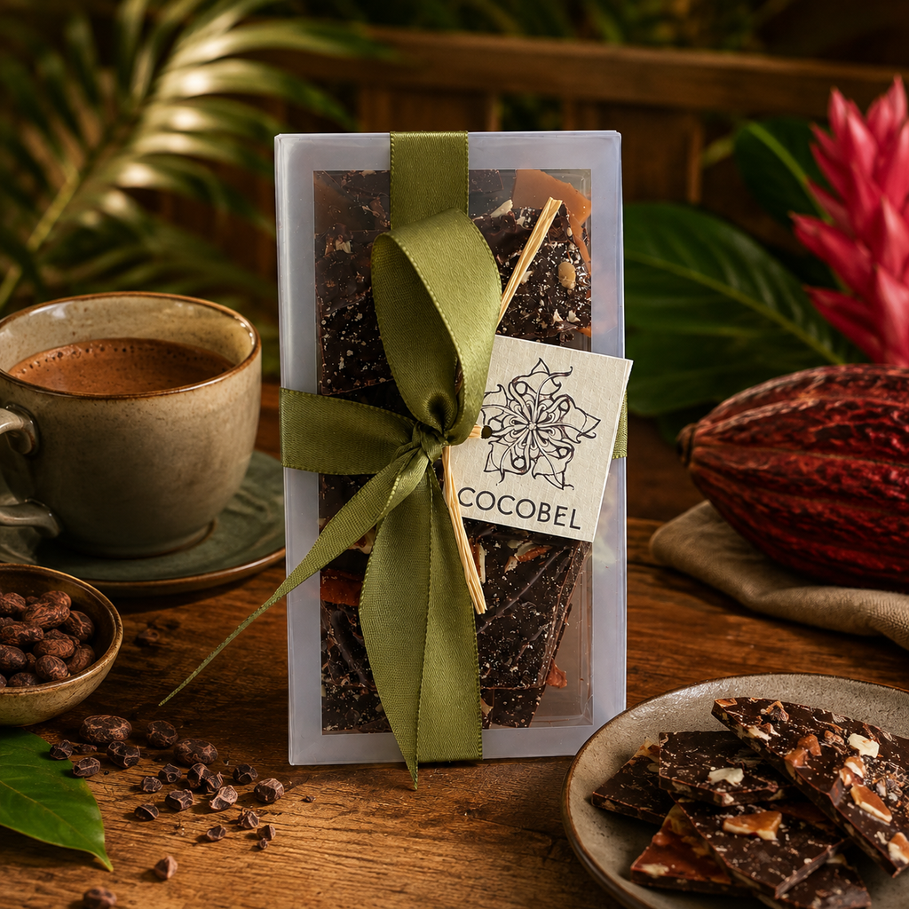 Pecan Toffee Crunch | 65% Dark Chocolate Butter Toffee with Toasted Pecans | Artisan Trinidad Confection