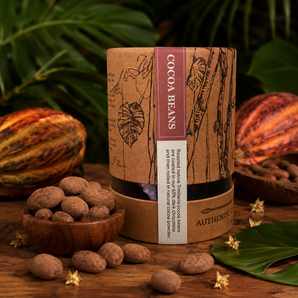 Cocoa Bean Dragées | Whole Roasted Cocoa Beans Coated in 65% Dark Chocolate | Artisan Trinidad Chocolate