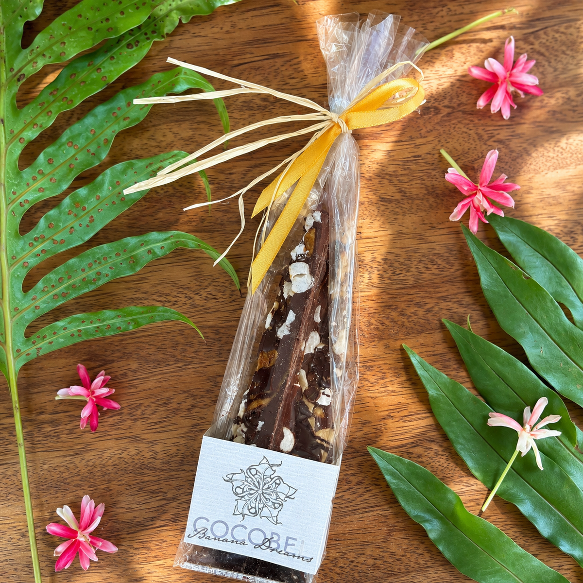 Banana Dreams Chocolate Bark | Dried Gros Michel Banana, Cashew & Milk Chocolate | Trinidad Artisan Chocolate