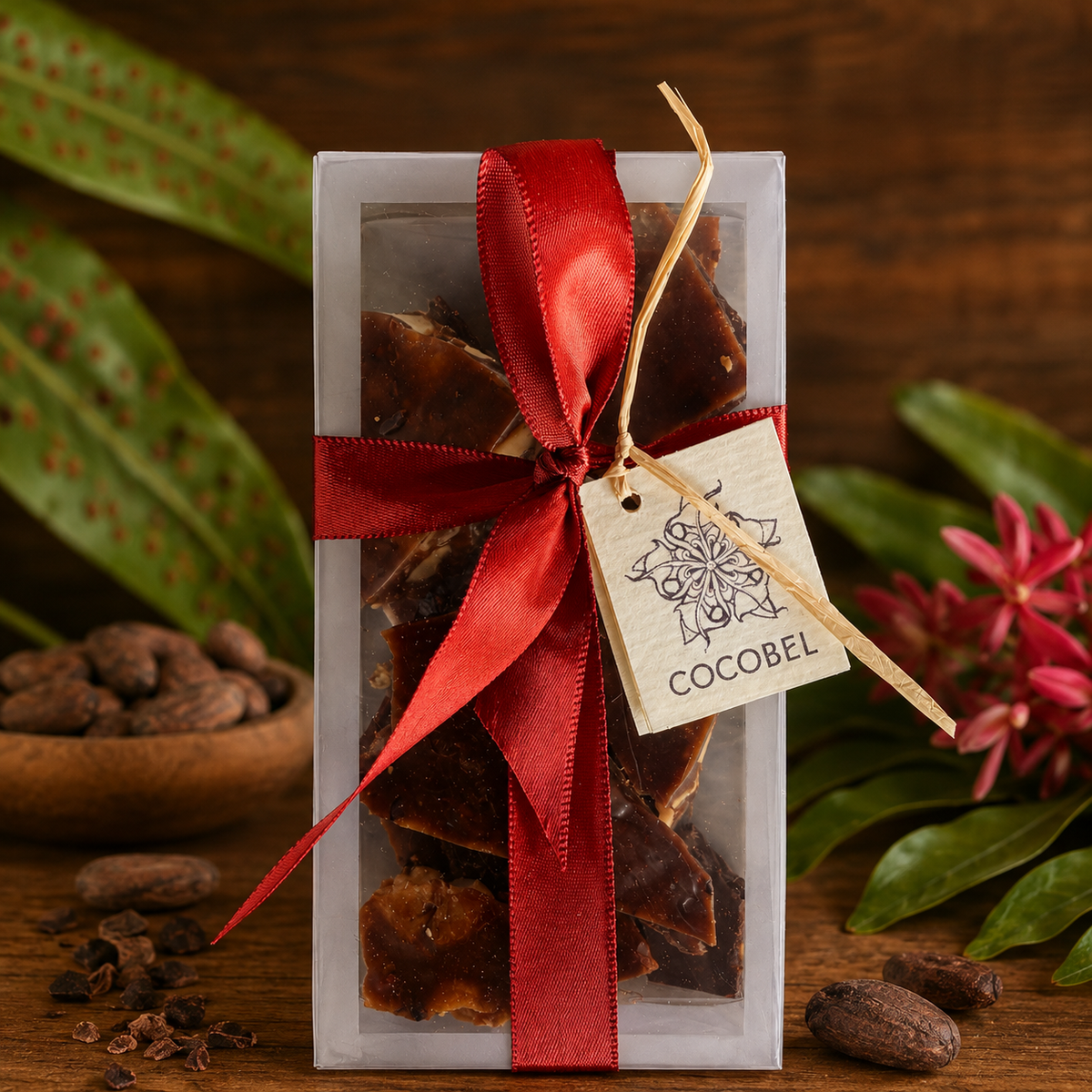 Brazil Nut Nib Toffee | Dark Chocolate Butter Toffee with Brazil Nuts & Cocoa Nibs | Artisan Trinidad Confection