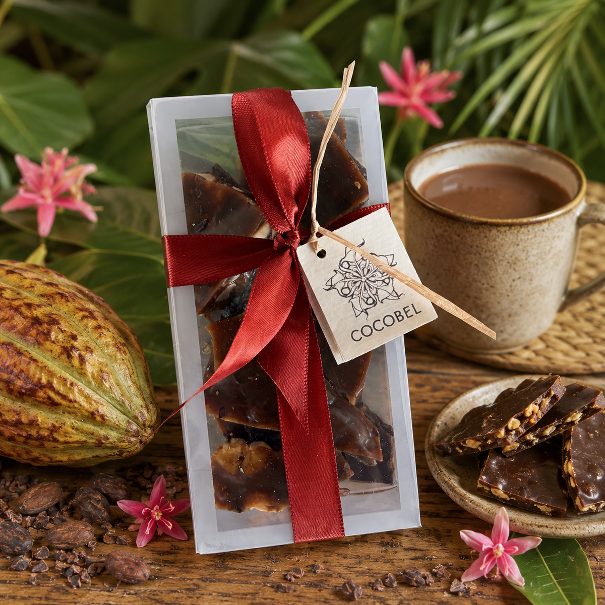 Brazil Nut Nib Toffee | Dark Chocolate Butter Toffee with Brazil Nuts & Cocoa Nibs | Artisan Trinidad Confection